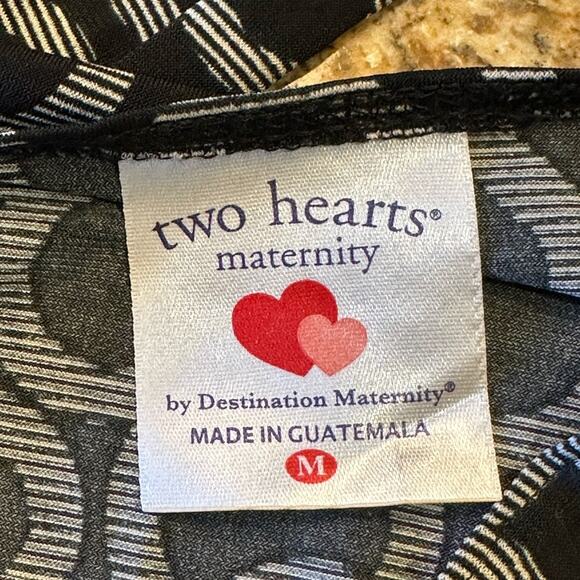 Two Hearts Womens Medium Maternity Black and White Patterned Dress - Picture 4 of 7